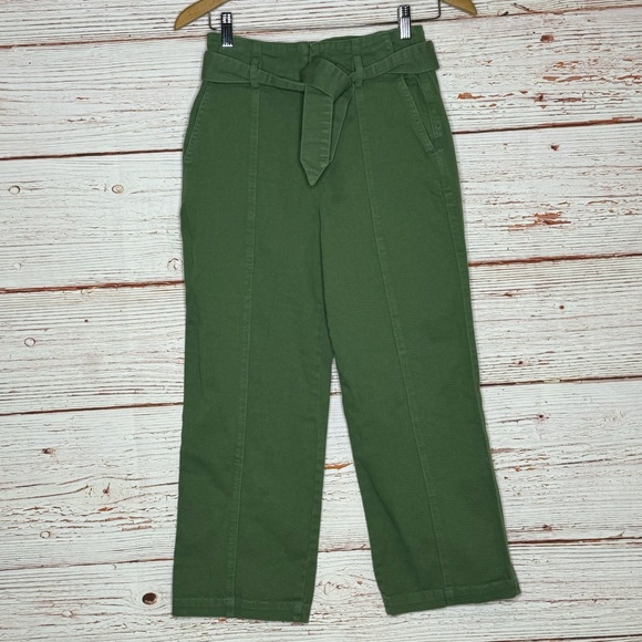 Lulus Dillon Olive Green Self-Tie Cropped Jeans Sz 25 - Picture 5 of 15